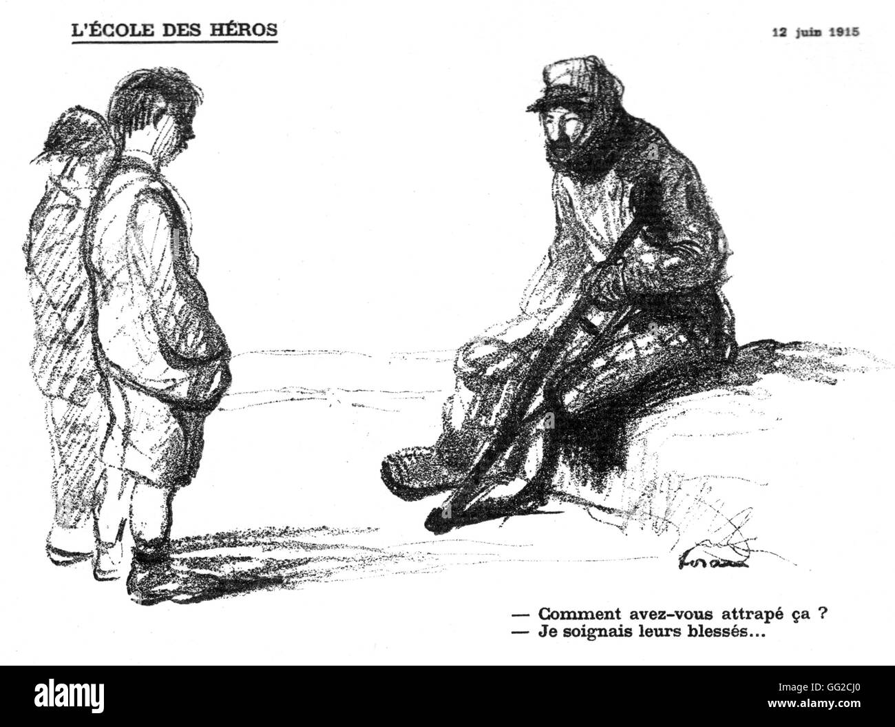 La caricatura da Jean-Louis Forain (1852-1931) in "de la Marne au Rhin, illustrazione della guerra periodo giugno 12, 1915, pubblicato nel 1920 la Prima Guerra Mondiale Foto Stock