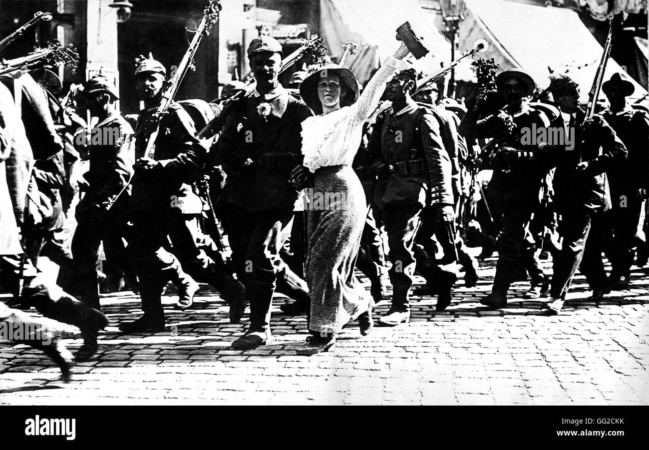 Mobilitazione di soldati sotto Guglielmo II, Berlino, agosto 1914 in Germania, la Prima Guerra Mondiale Foto Stock