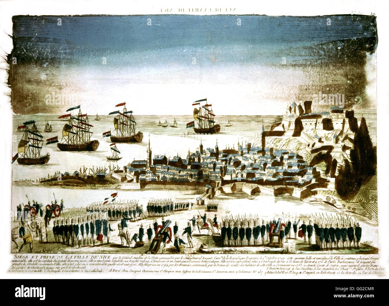 Storming e assediano la città di Nizza Settembre / Ottobre 1792 Francia, Rivoluzione Francese del 1789 Foto Stock