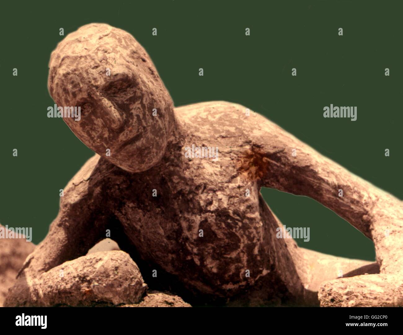Scavi di Pompei un uomo che è morto durante il tentativo di fuggire antichità Italia Foto Stock