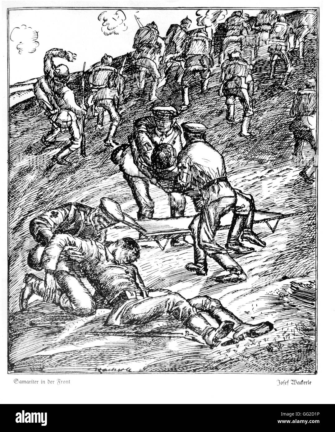 Disegno di Josef Wackerle in 'Wieland' infermiere sulla parte anteriore 1915-1916 Germania - I Guerra Mondiale B.D.I.C. Foto Stock