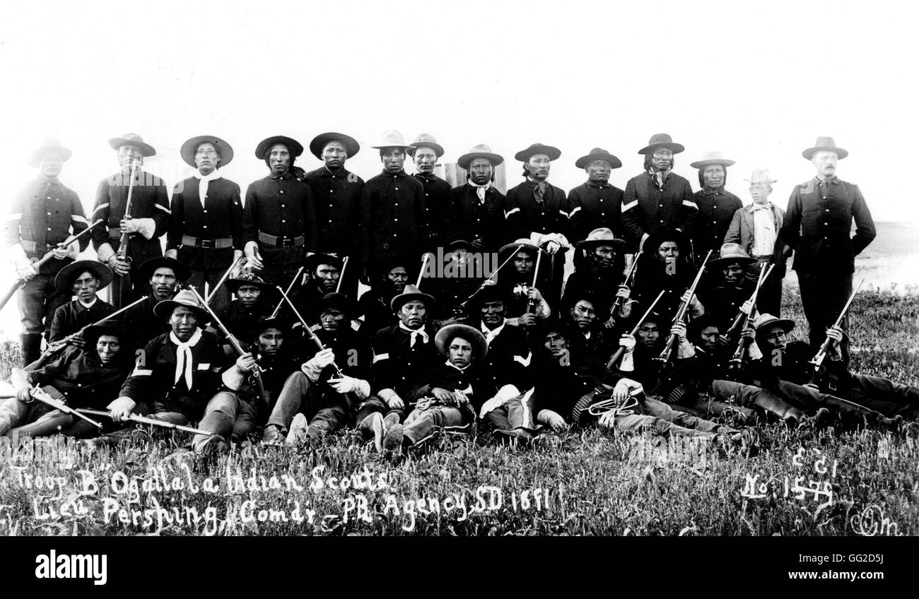 Sulla destra, Pershing, nel South Dakota 1891 Stati Uniti Washington. Archives nationales Foto Stock