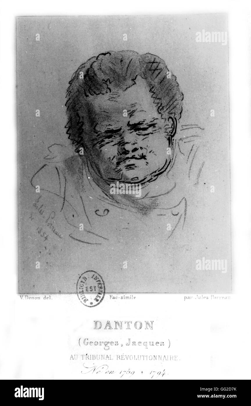 Danton presso il tribunale. Disegno di Vivant Denon xviii Francia - La rivoluzione del 1789 Parigi. Biblioteca nazionale Foto Stock