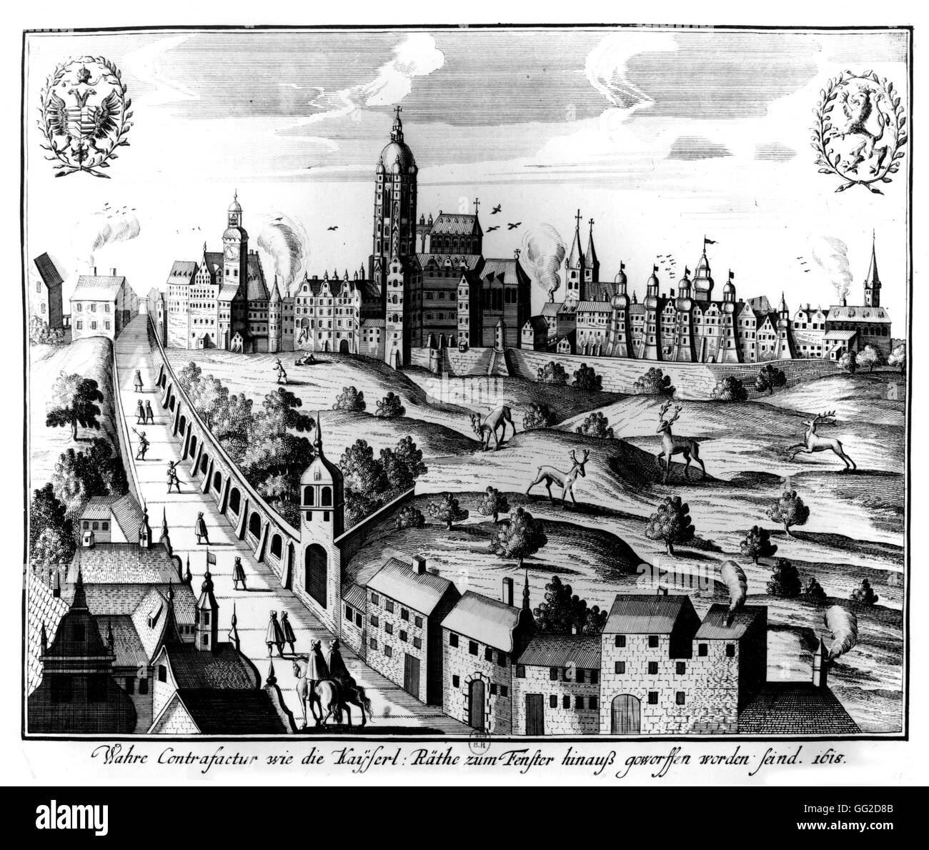Praga 1618 Cecoslovacchia Parigi. Biblioteca nazionale Foto Stock