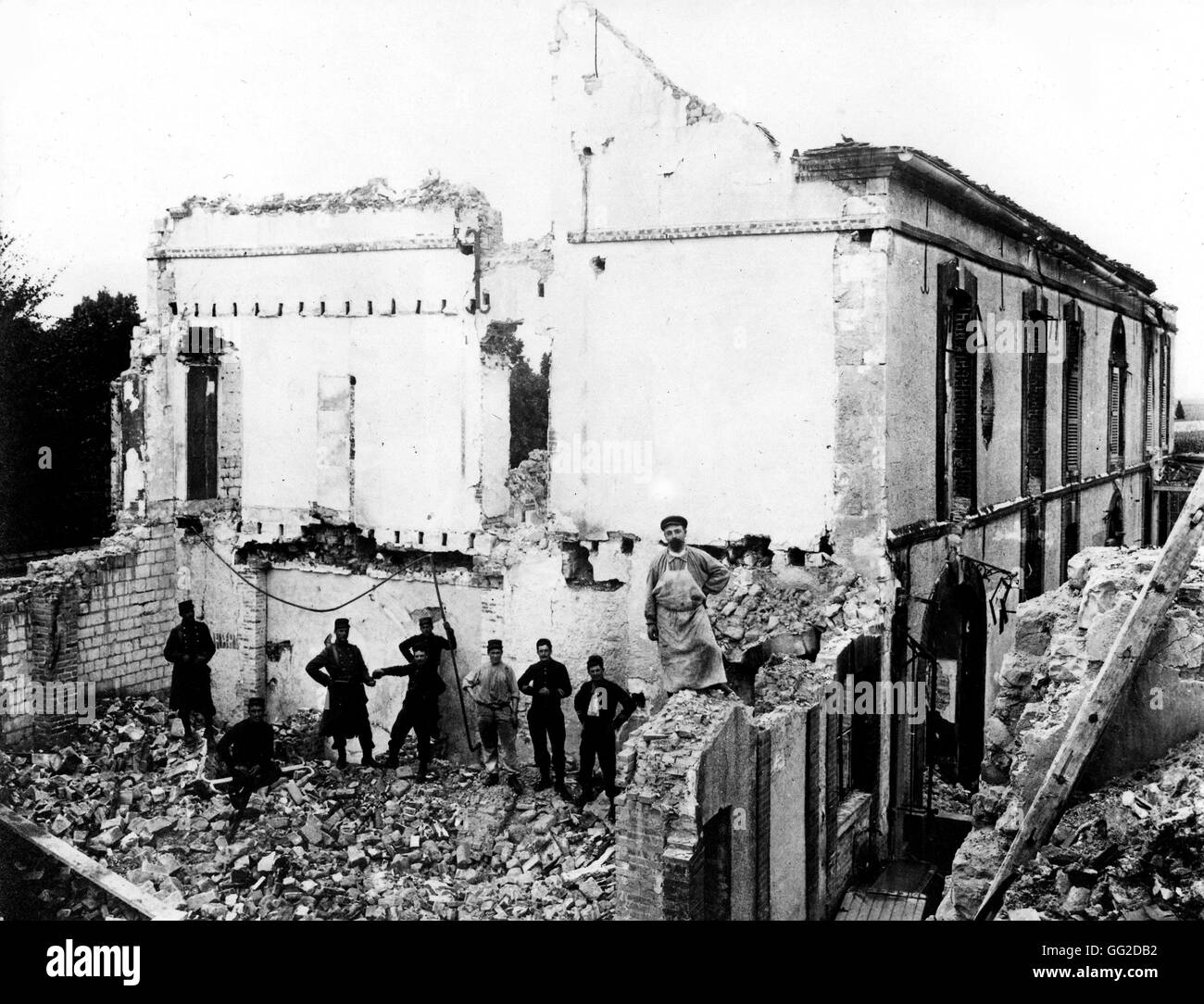 I viticoltori rivolta: casa distrutta durante lo Champagne jacquerie 1911 Francia Foto Stock