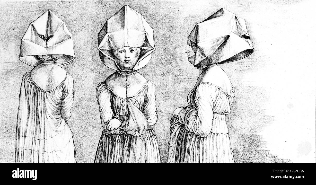 Donne caps : torna, face, profilo 1471-1528 Albrecht Durer Parigi. Biblioteca nazionale Foto Stock