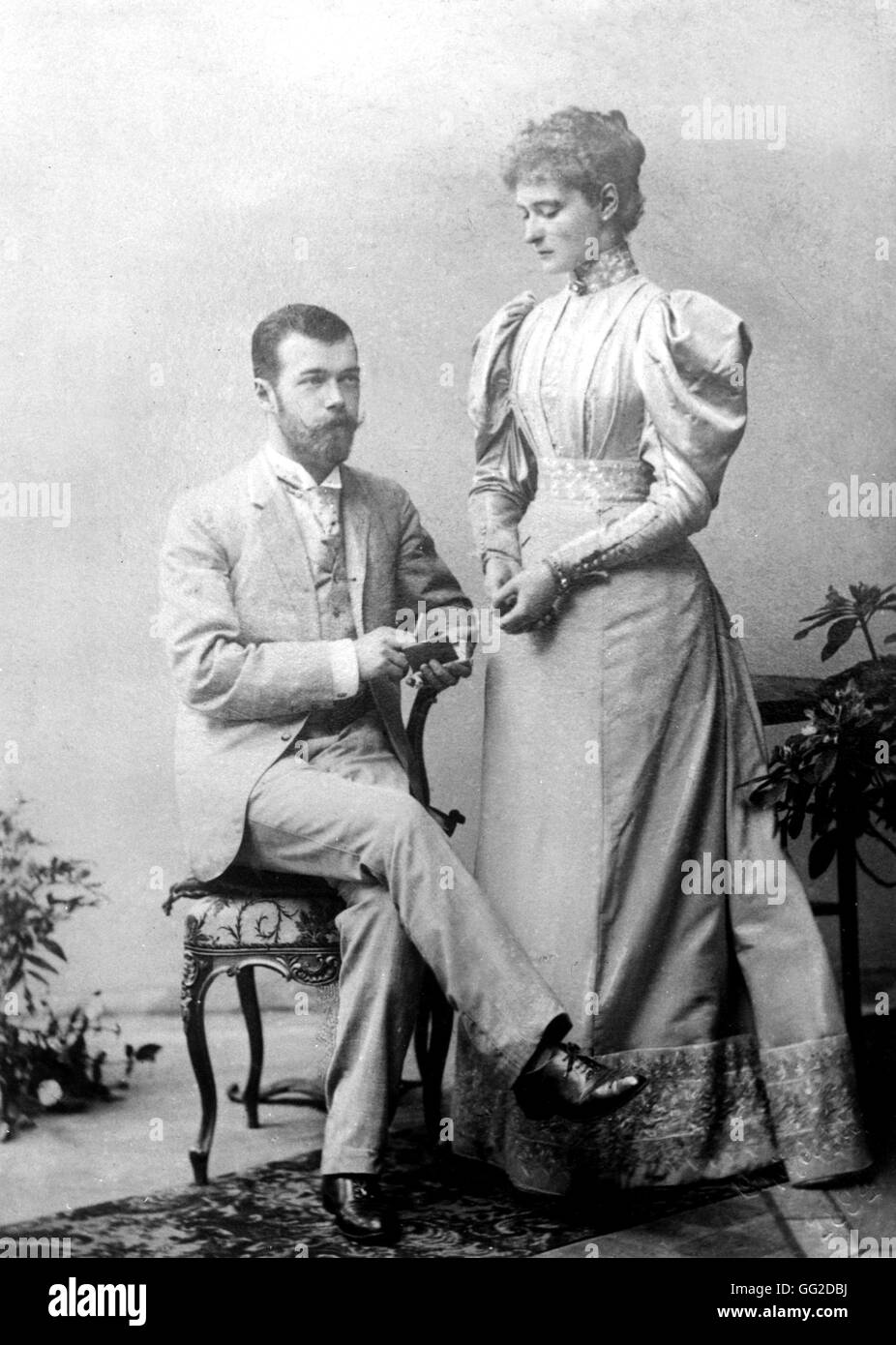 Lo Zar Nicola II e la czarina 1894 Russia Parigi. Biblioteca nazionale Foto Stock