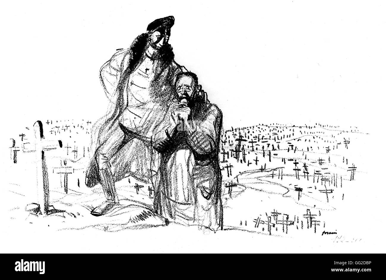 La caricatura da Jean-Louis Forain (1852-1931). "Davanti a Verdun' 11-22-1916 Francia - Guerra Mondiale 1 di Parigi. Biblioteca nazionale Foto Stock