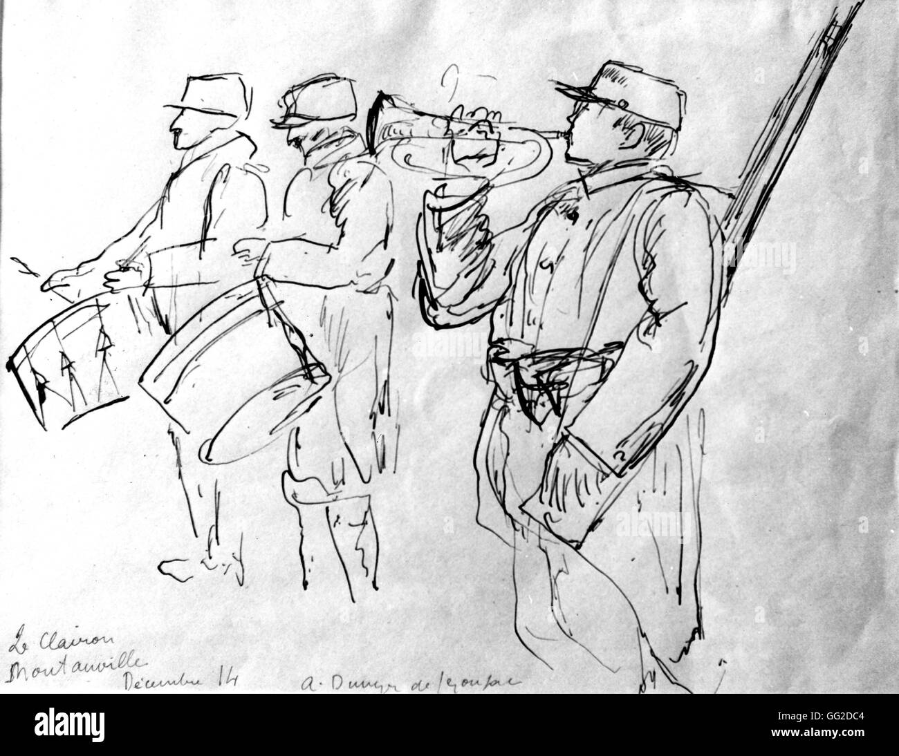 Dunoyer de Segonzac. Il bugler di Montauville 1914 Francia - Guerra Mondiale 1 Vincenne. Museo della Guerra Foto Stock