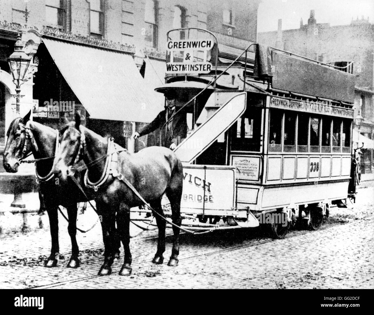 Terminale degli autobus di Londra 1885 Foto Stock