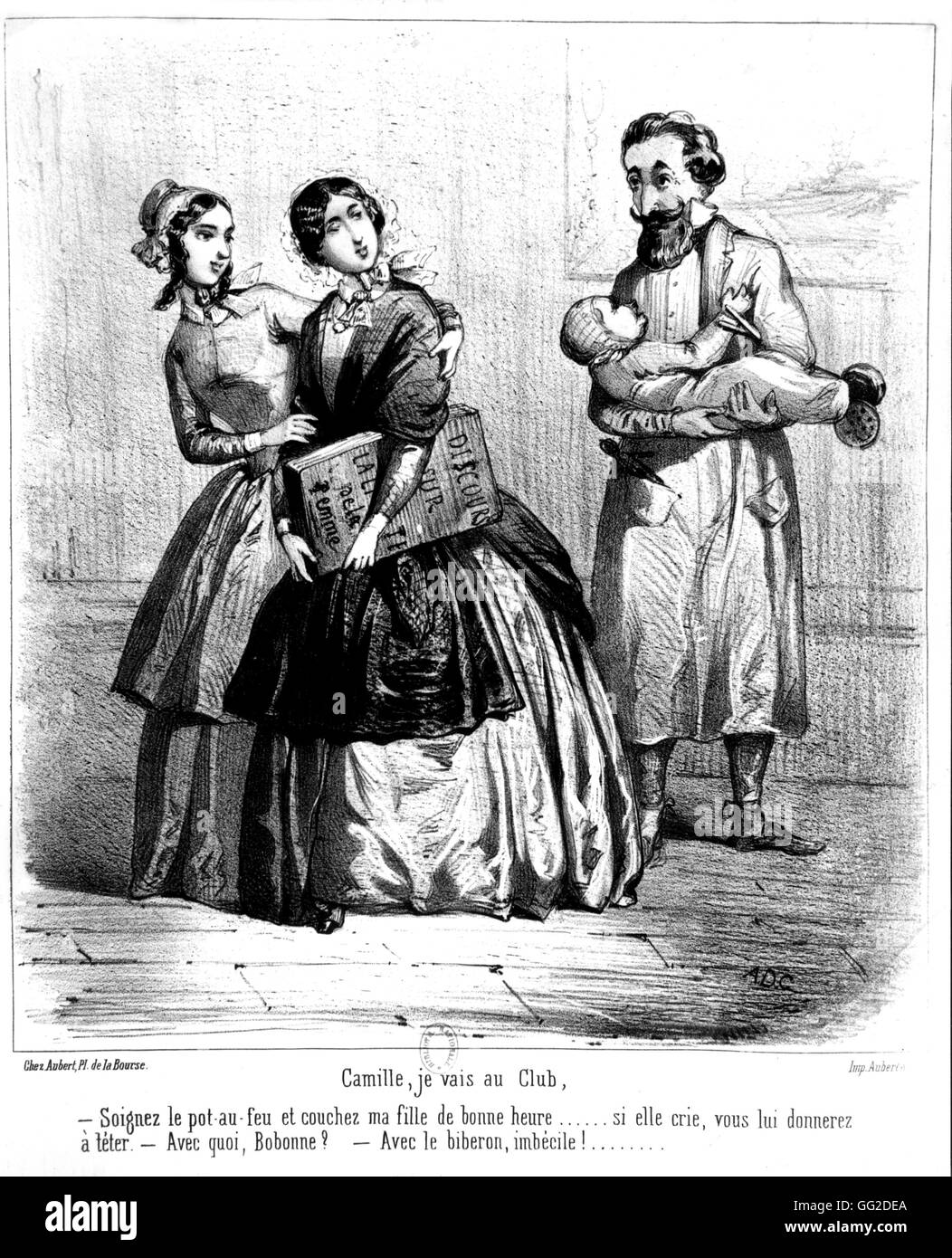 Women's Club. "Camille, sto andando al club.' Febbraio 1848 Francia Parigi. Biblioteca nazionale Foto Stock
