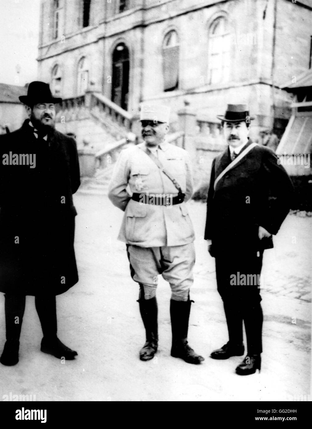 Guillaumat e Painlevé in Souillery Agosto 20, 1917 Francia - La Prima Guerra Mondiale Foto Stock