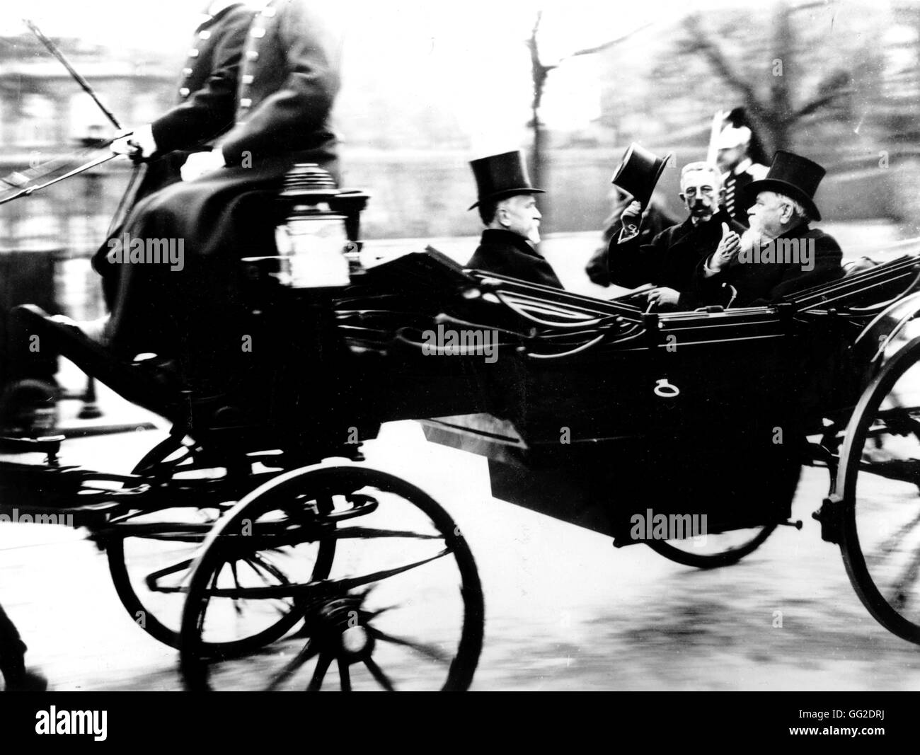 Gustavo V, re di Svezia e presidente Fallières Novembre 1908 Francia Foto Stock