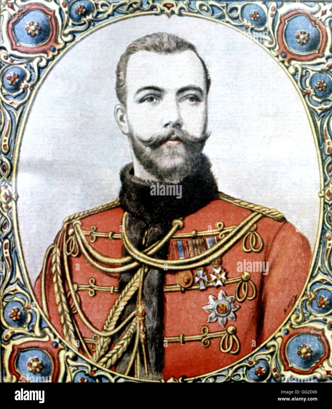 Ritratto di Nicholas II, lo zar di Russia, in "Le Petit Journal' 1894 Russia Foto Stock