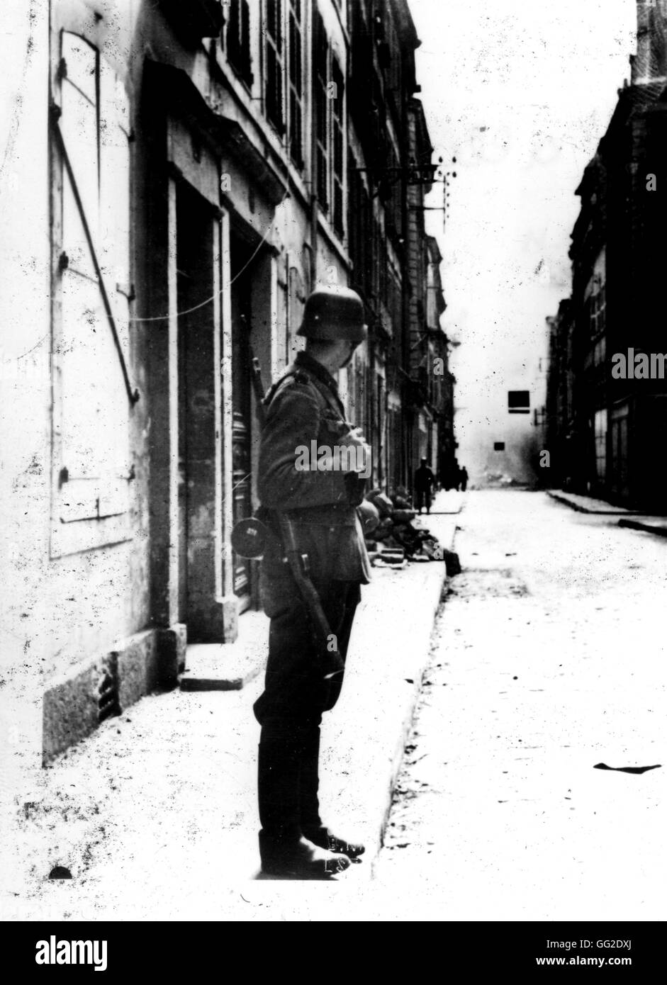 Tedeschi a Sedan Maggio 1940 FRANCIA - SECONDA GUERRA MONDIALE 2 di Parigi. Biblioteca nazionale Foto Stock