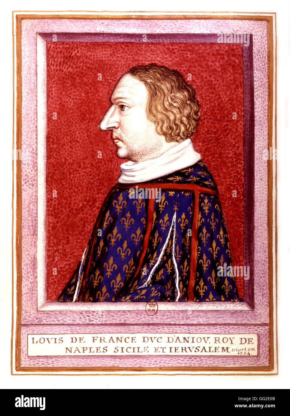 Louis di Francia, duca di Angiò, Re di Napoli e Sicilia e di Gerusalemme (morì nel 1384) del XIV secolo in Francia Foto Stock