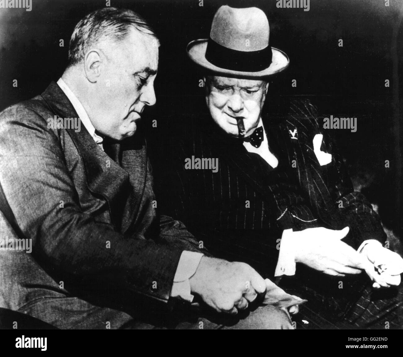 Conferenza di Casablanca, incontro tra Roosevelt e Churchill 1943 Marocco - Seconda Guerra Mondiale Foto Stock