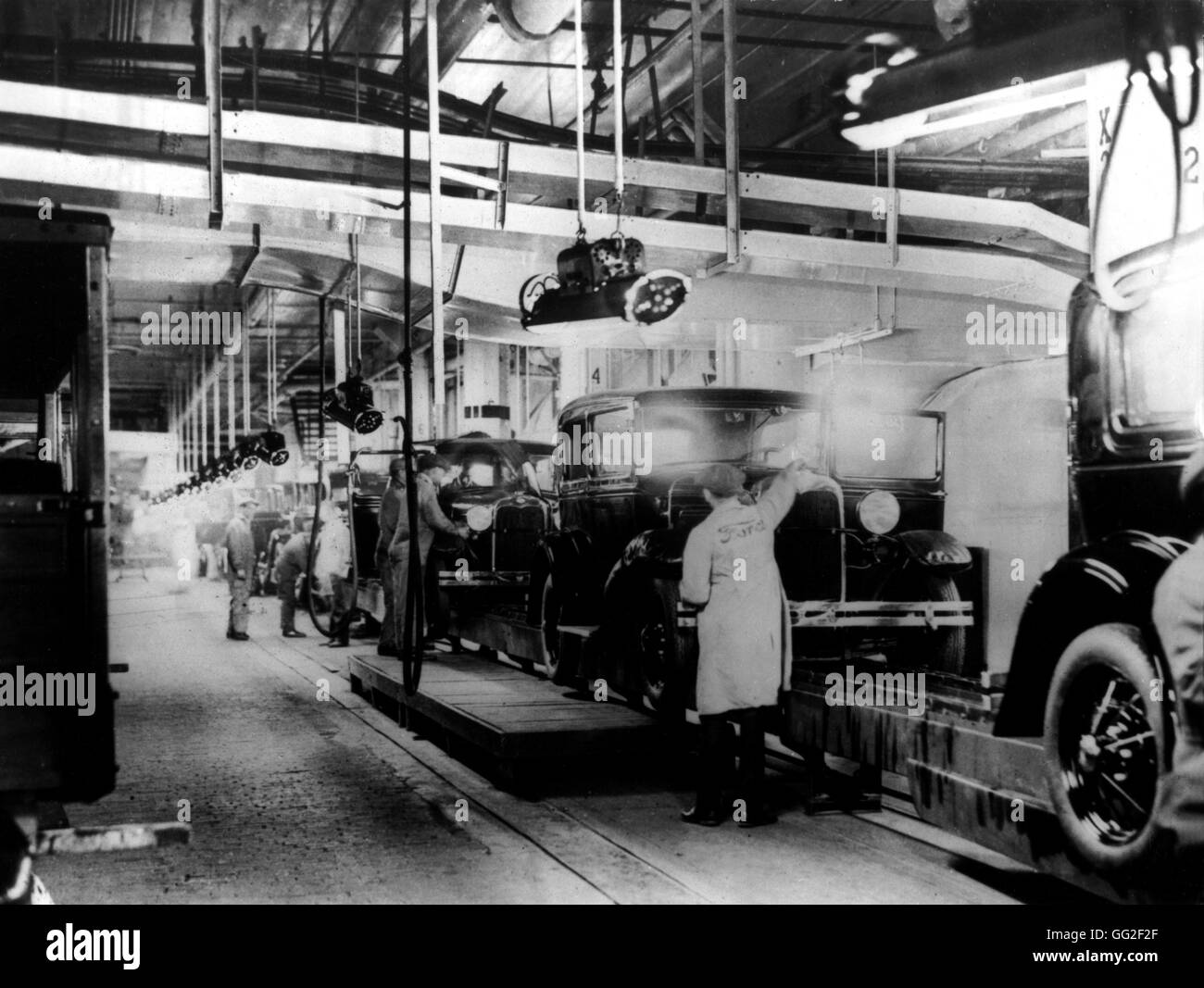 Auto linea di produzione presso le fabbriche di Ford, in Detroit 1931 Stati Uniti Washington. La biblioteca del congresso Foto Stock