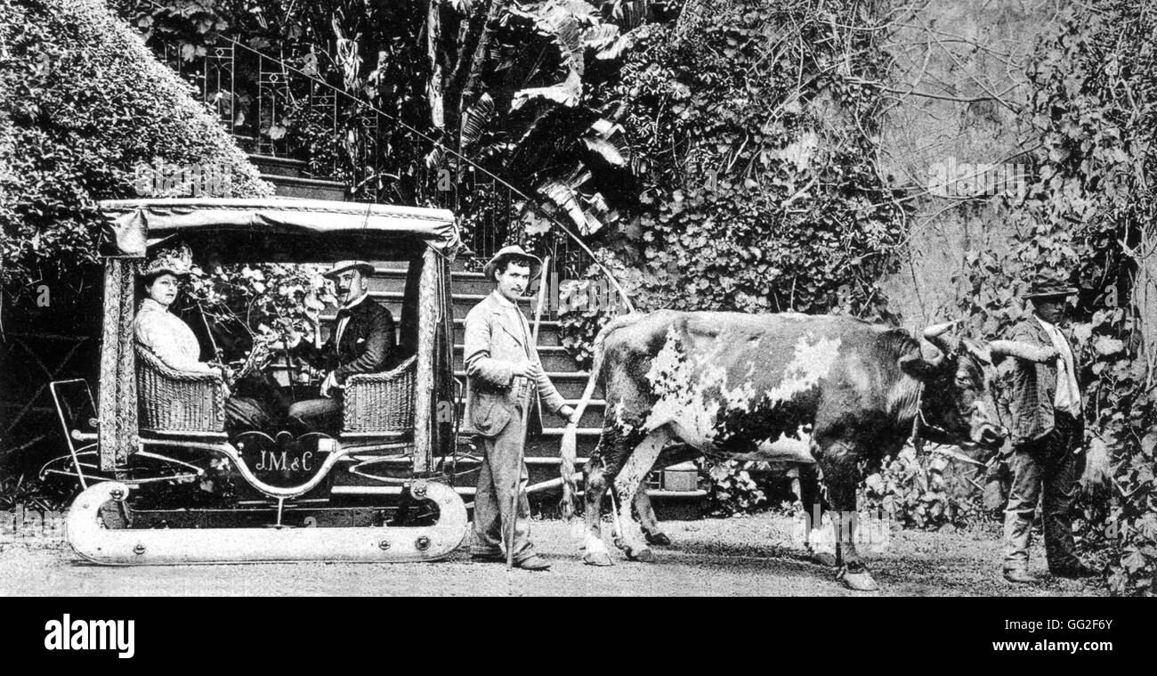 Madera, mezzi di trasporto intorno al 1900 Portogallo Foto Stock