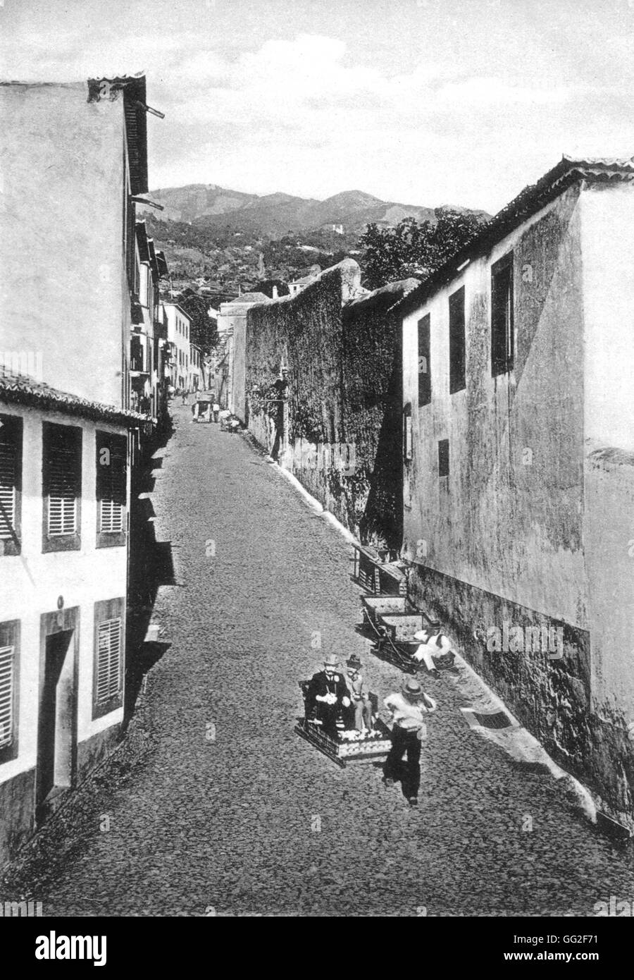 Madera, mezzi di trasporto intorno al 1900 Portogallo Foto Stock