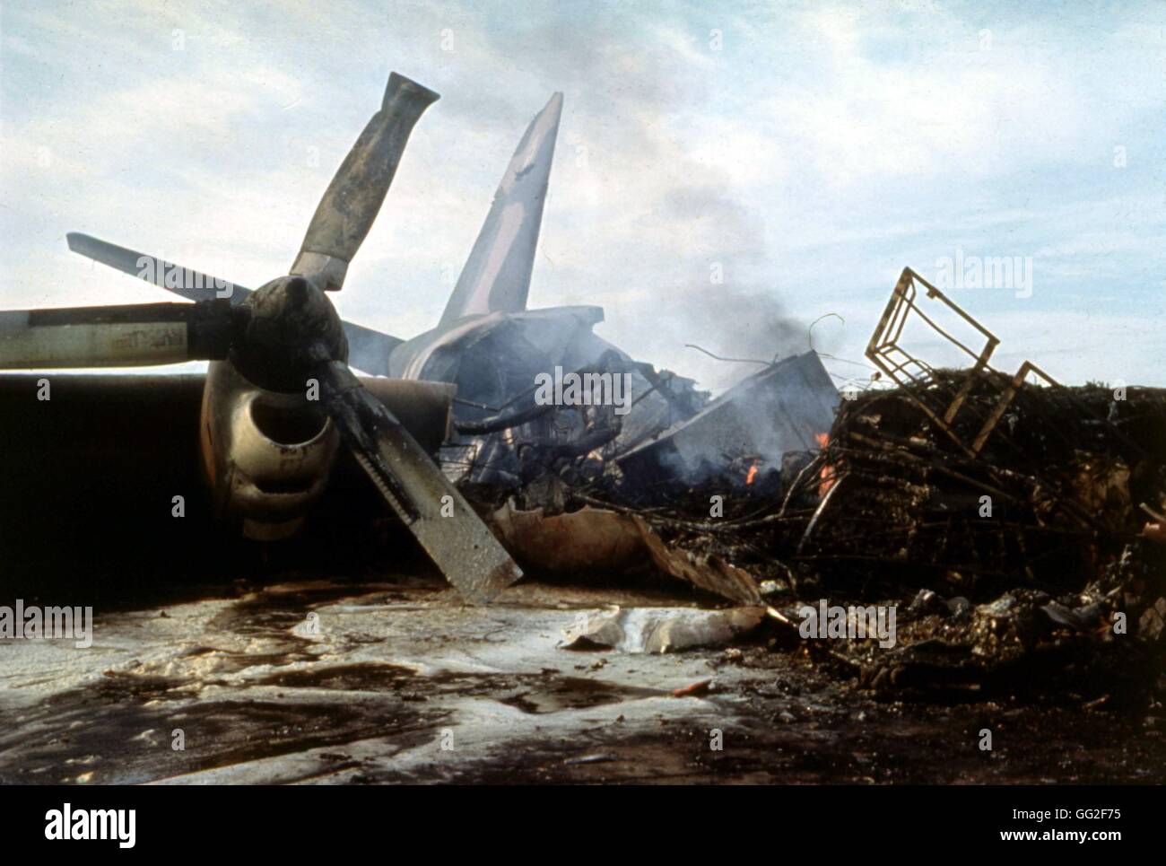 Il Da-Nang base dopo l'attacco da parte del 'fratello soldato' dei vietcong Luglio 1967 Guerra del Vietnam U.S. Air Force Foto Stock
