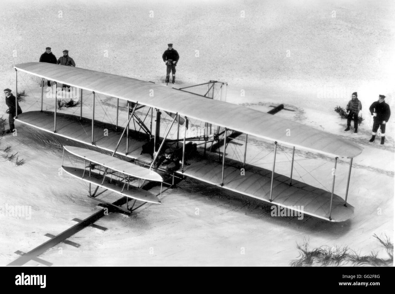 Un biplano Wright il cui volo inaugurale ha avuto luogo il 17 dicembre 1903 20thC Foto Stock