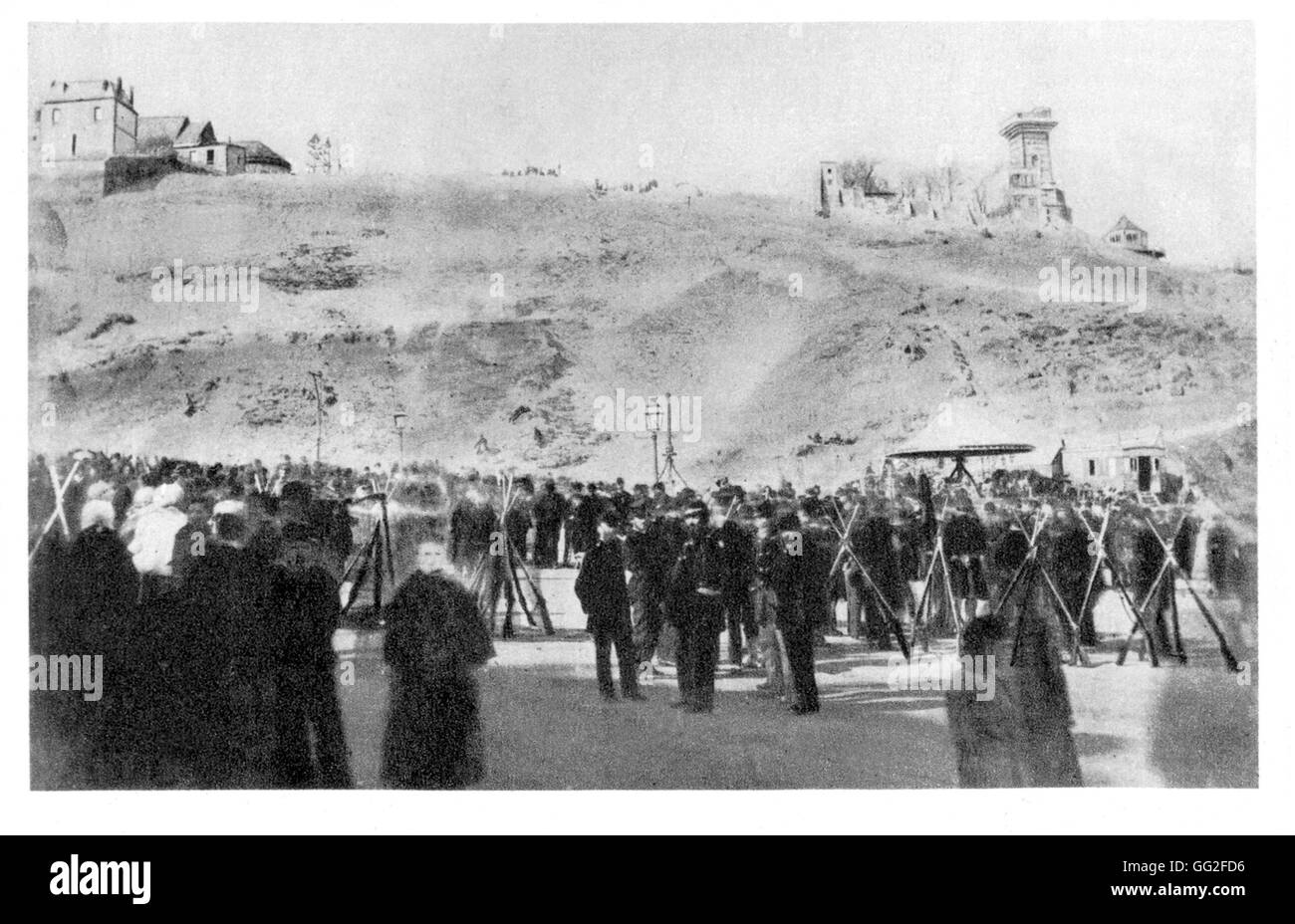 Guardie Nazionali camp in fondo alla Butte Montmartre 18 marzo 1871 Francia - Comune di Parigi Foto Stock