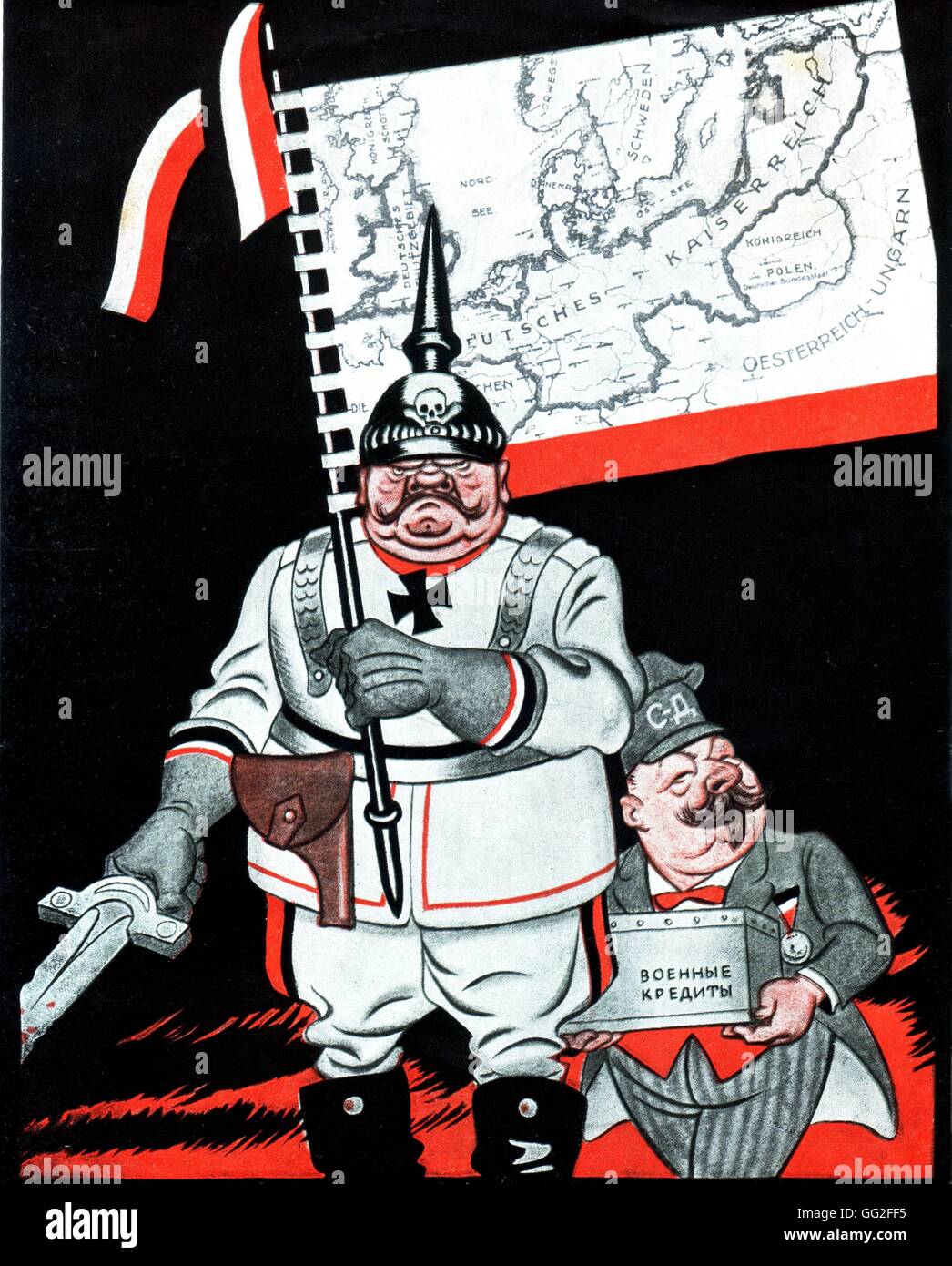 Yefimov, Boris come il tedesco impérialists allemands vedere il redivision dell'Europa dopo la guerra cartoon xx I Guerra Mondiale Foto Stock