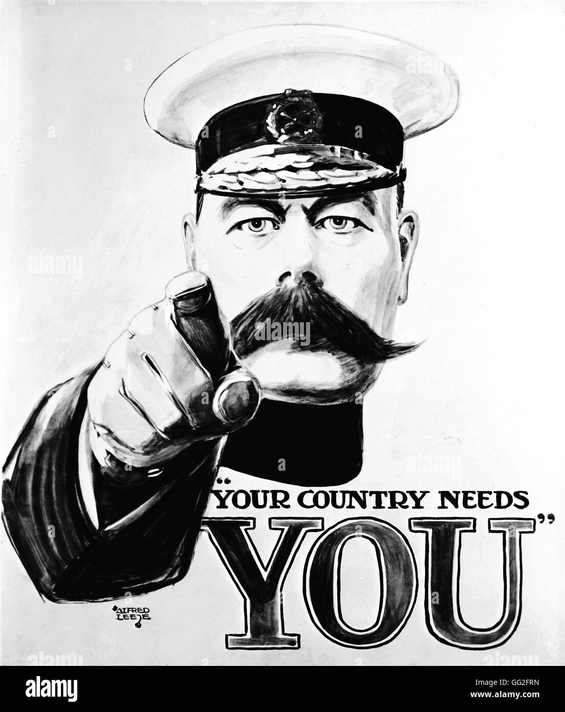 La prima guerra mondiale. Poster di reclutamento, Lord Kitchener chiedendo ai cittadini britannici a "iscriviti". 1914. Disegno di Alfred Leete. Imperial War Museum. Foto Stock
