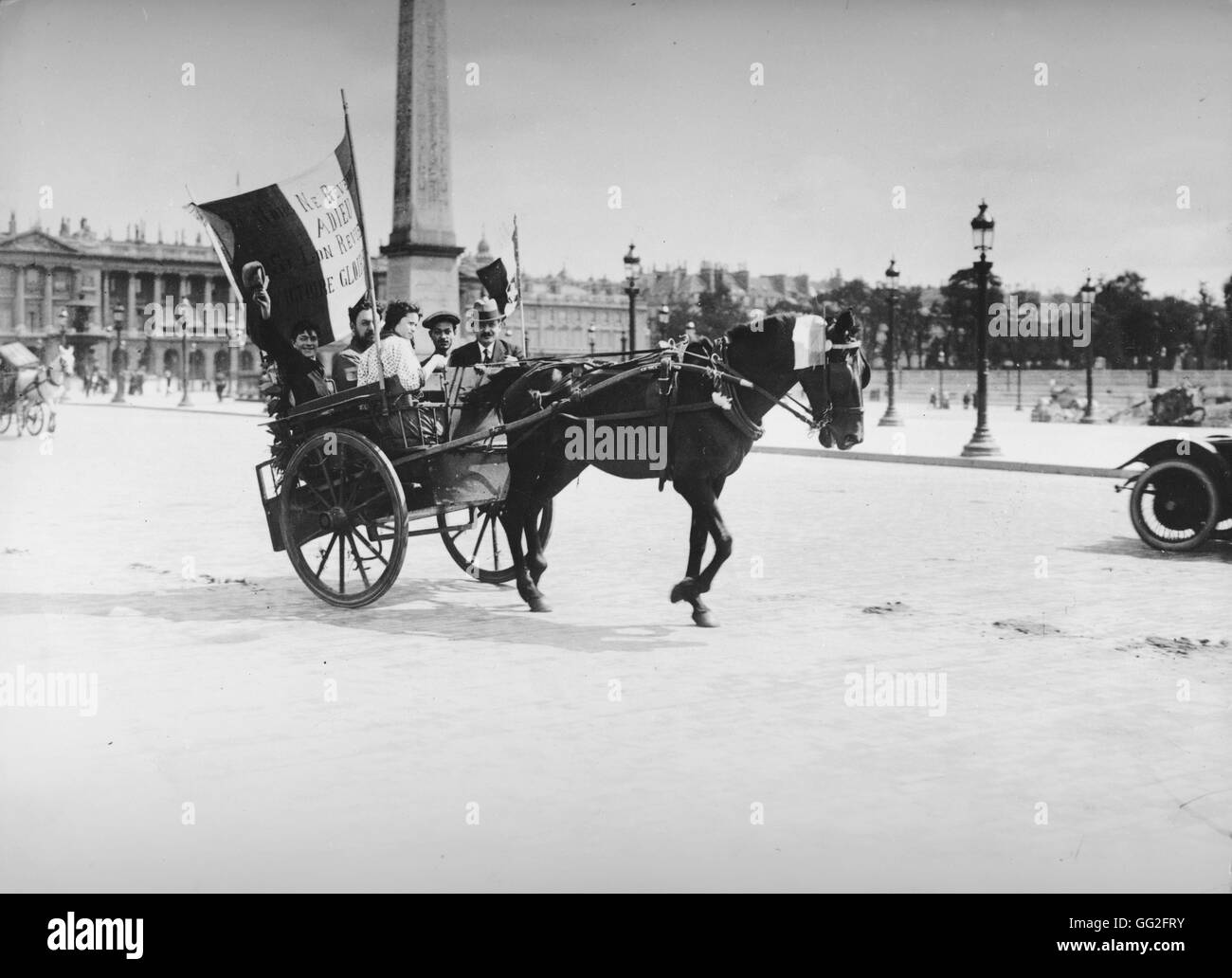 La prima guerra mondiale, 4 août 1914. Mobilisationin Parigi. Fronte Orientale si riserva di andare a Gare de l'Est. Parigi, Bibliothèque Nationale Foto Stock