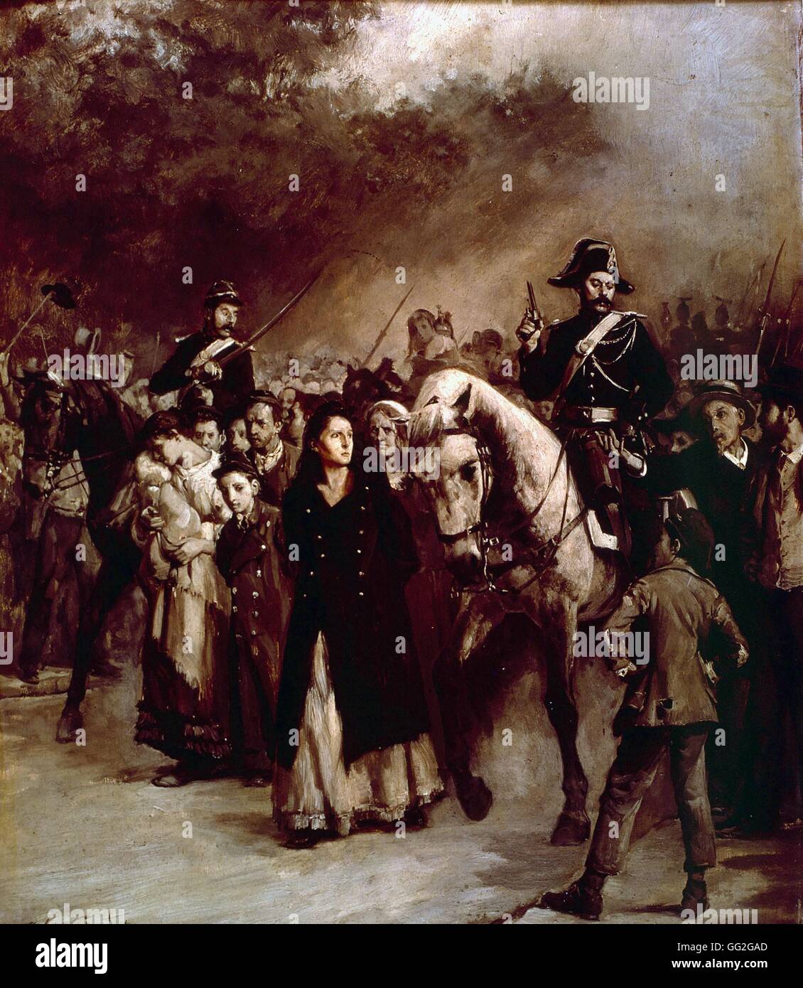 Jules Girardet scuola francese l arresto di Louise Michel il 24 maggio 1871 1883 olio su pannello (45 x 37 cm) Saint-Denis, Musée d'art et Histoire Foto Stock