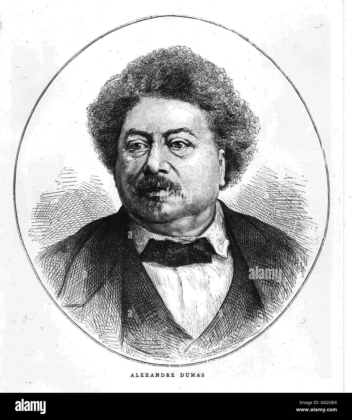 Alexandre Dumas père. Illustrazione di copertina di ogni sabato, 28 gennaio 1871. Incisione dopo una fotografia da Charles Reutlinger Foto Stock