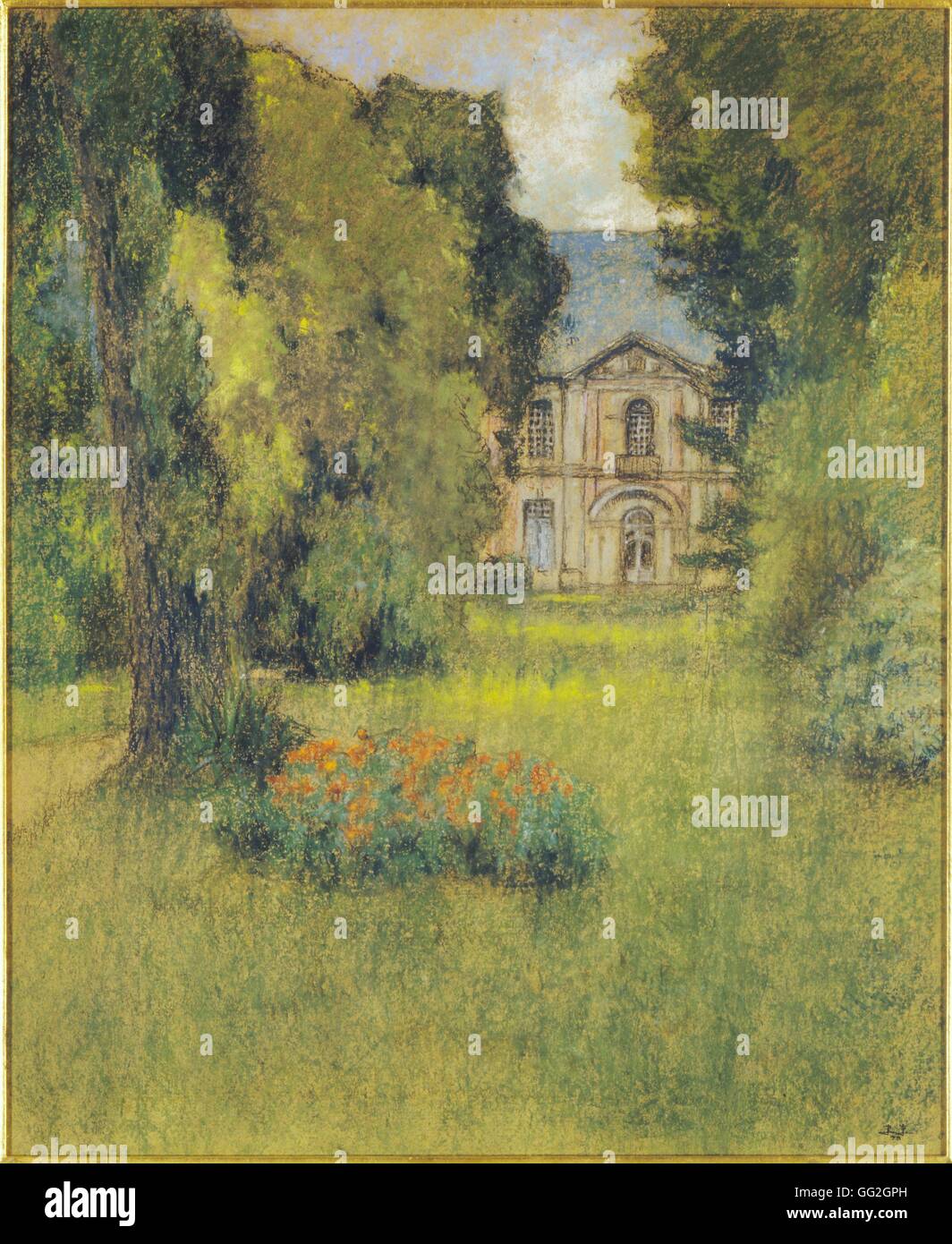Pierre Ernest Prins scuola francese Castello in un parco Chateau dans le parc 1873 olio su tela (58 x 48 cm) Collezione privata Foto Stock