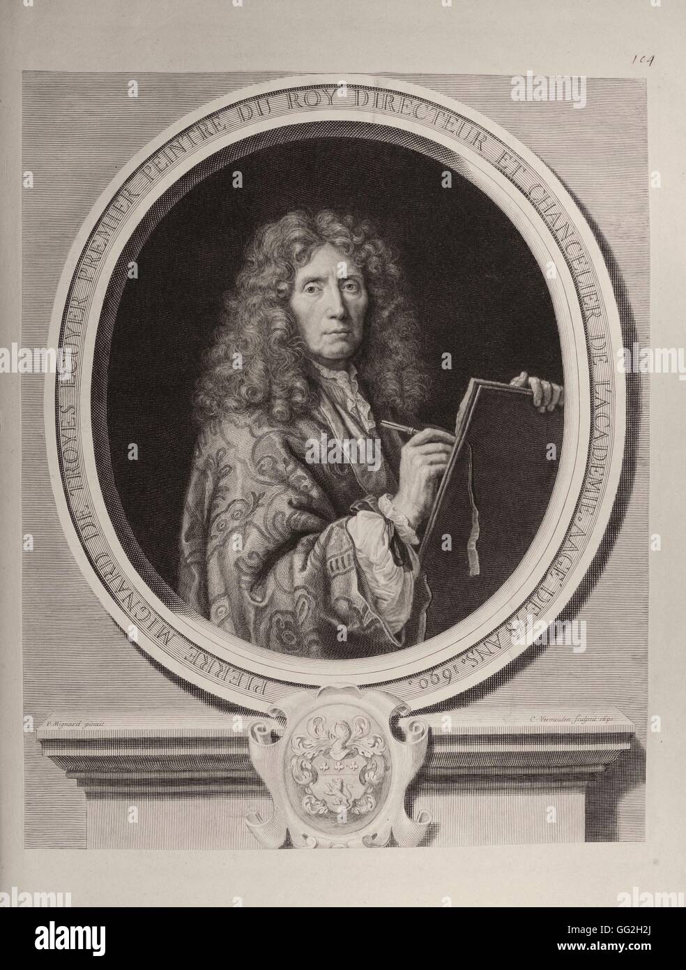 Dopo aver ritratto di auto di Pierre Mignard scuola francese Pierre Mignard, (1612-1695), pittore francese Foto Stock