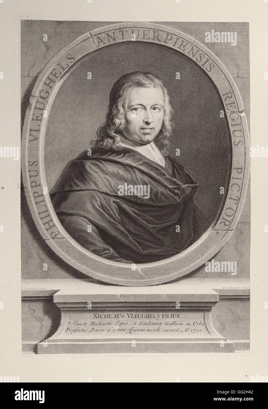 Nicolas II Larmessin, dopo Jean-Baptiste de Champaigne scuola francese Nicolas Vleughels le fils, (1622-1694), artista fiammingo e pittore incisa incisione di linea Foto Stock