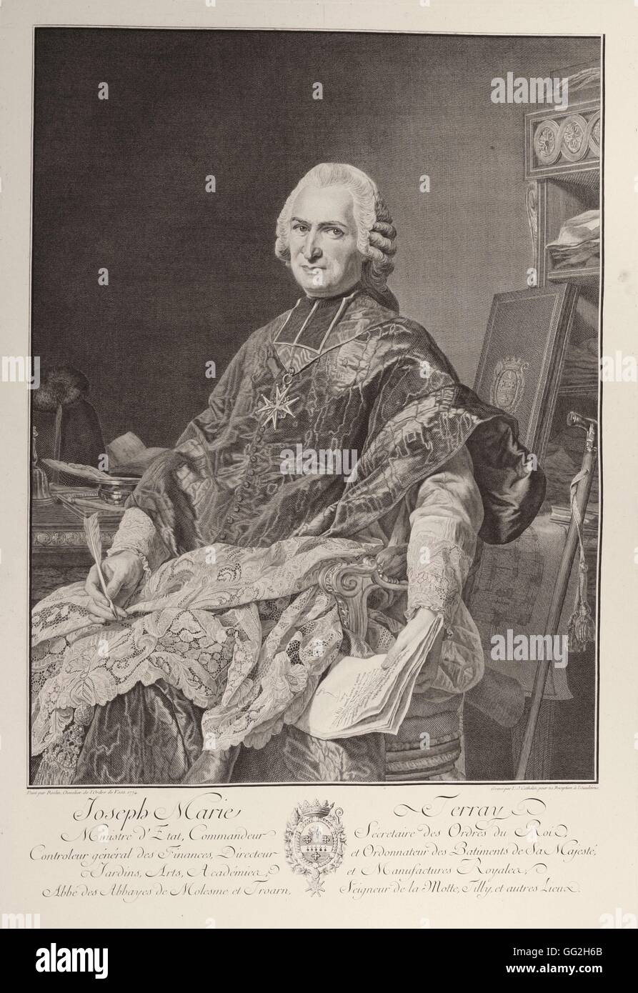 Dopo Alexandre Roslin Joseph Marie Terray, (1715-1778), abate, statista francese ultimo Controller-General delle finanze Foto Stock