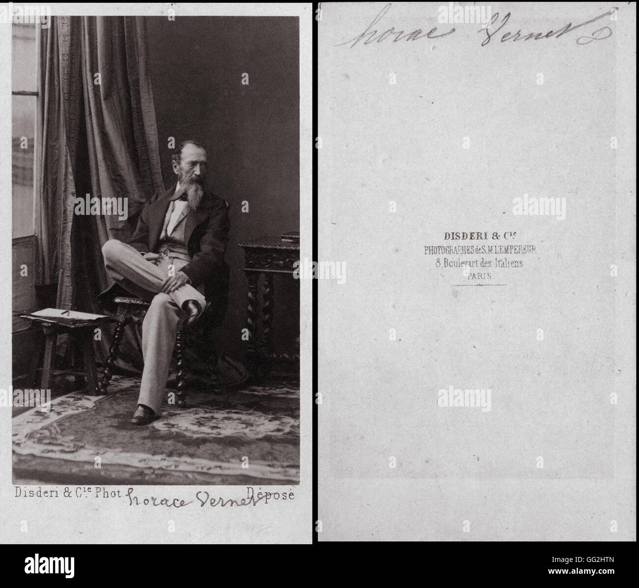 Horace Vernet 17 1863 Pittore Francese Foto Di Disderi Dimensione Biglietto Da Visita Foto Stock Alamy