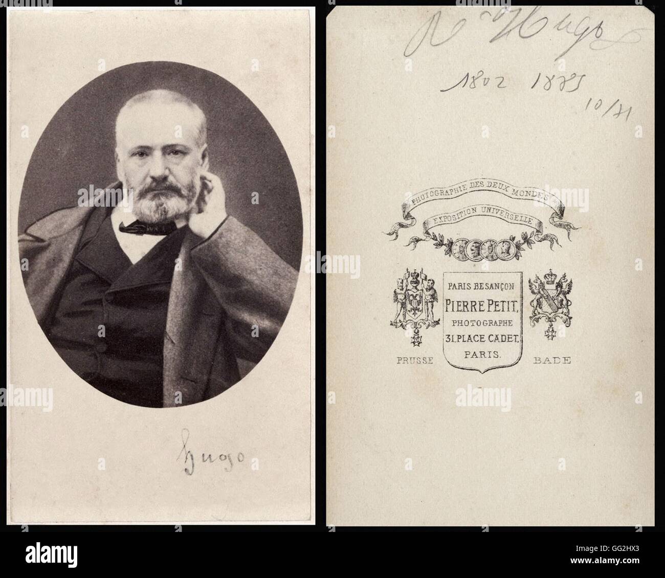 Victor Hugo 1802 15 Poeta Francese E Scrittore Foto Di Pierre Petit Dimensione Biglietto Da Visita Foto Stock Alamy