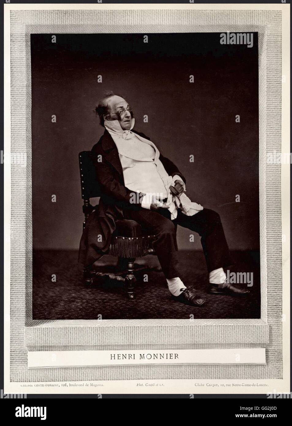 Ritratto di Henri Monnier (1799-1877) caricaturista francese, illustrator, drammaturgo e attore Foto di Étienne Carjat Foto Stock