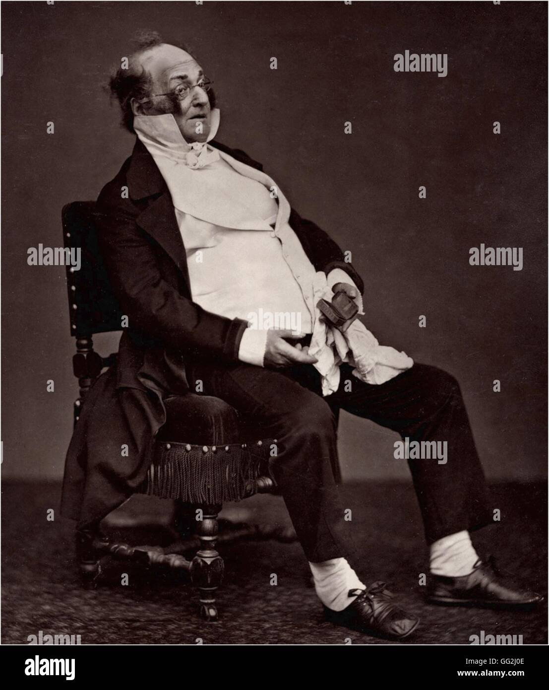 Ritratto di Henri Monnier (1799-1877) caricaturista francese, illustrator, drammaturgo e attore Foto di Étienne Carjat Foto Stock