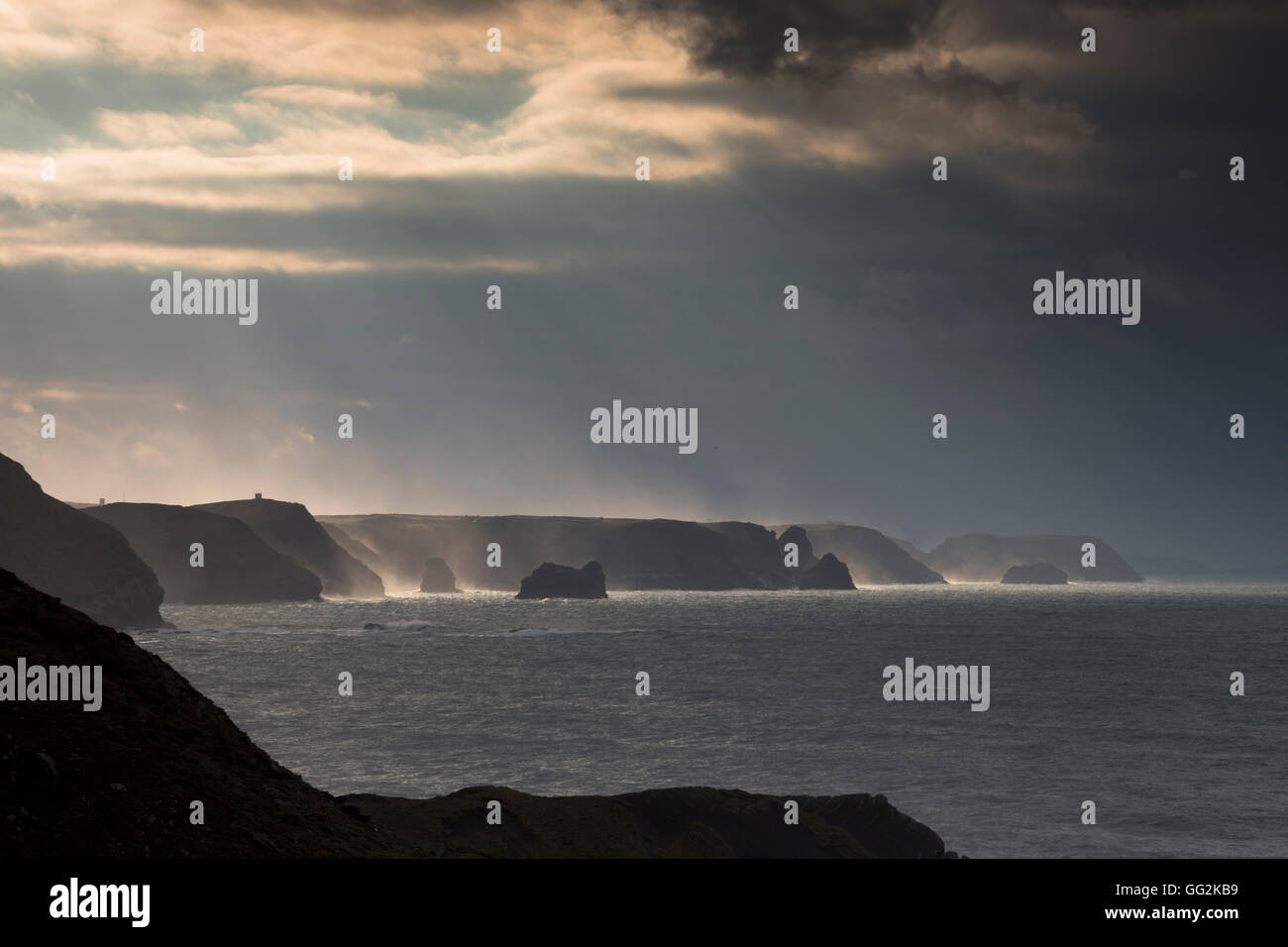 Cornish Coast da strangola; Cornovaglia; Regno Unito Foto Stock