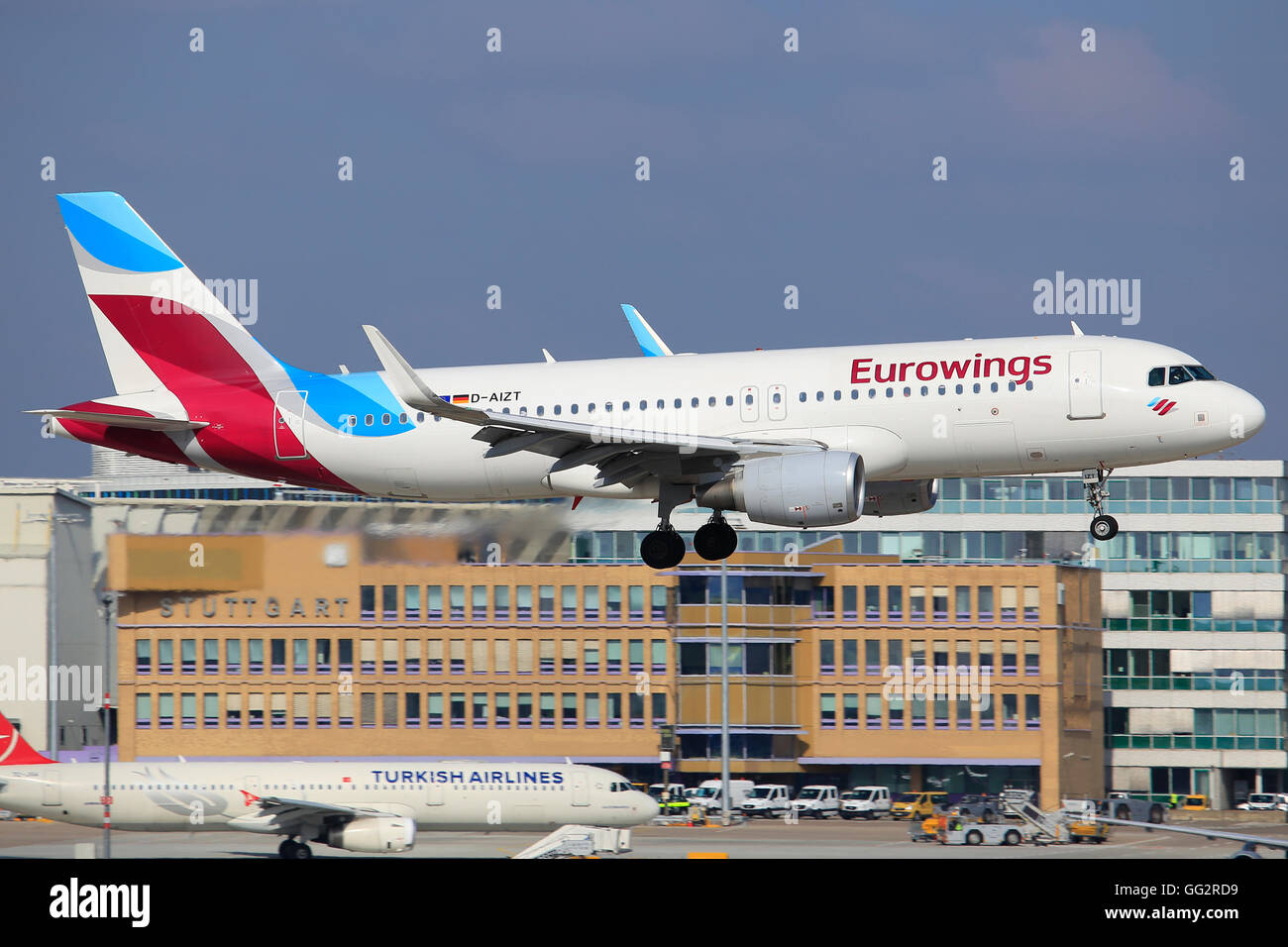 Stoccarda/Germania Marzo 12, 2015:Germanwings A320 all'Aeroporto di Stoccarda. Foto Stock