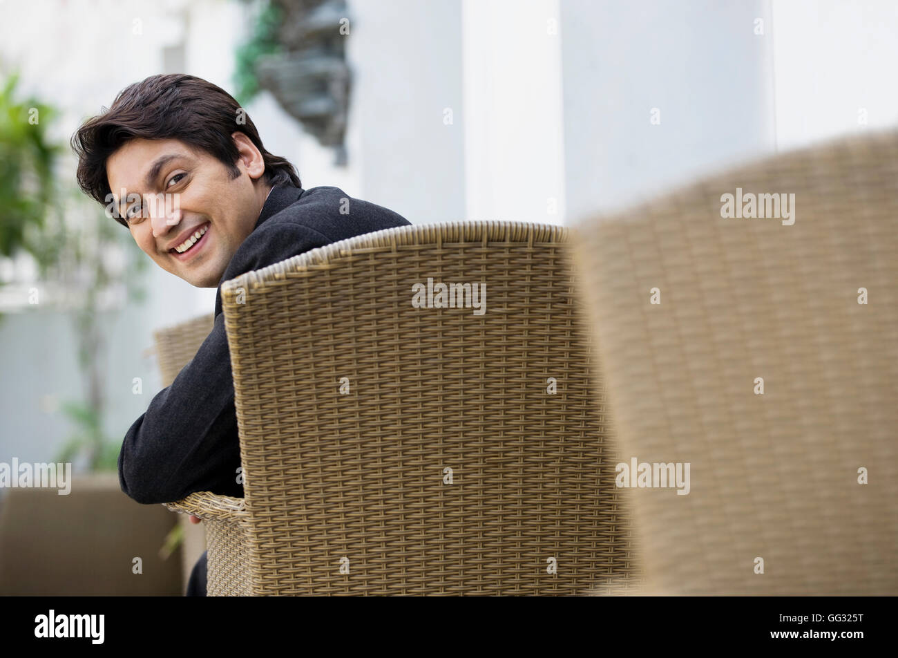 Executive sorridente Foto Stock