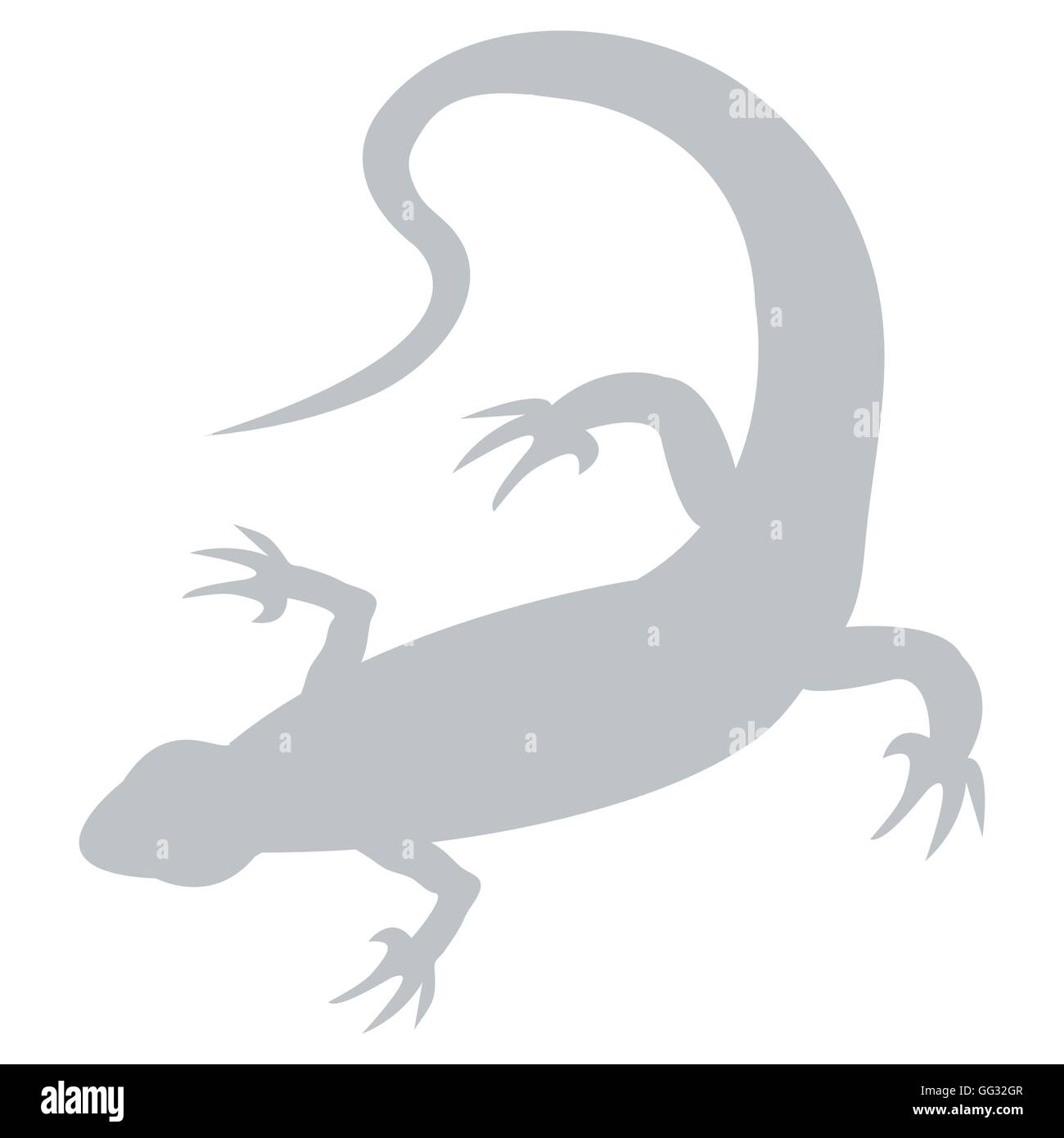 Icona stilizzata di una lucertola colorata su sfondo bianco Illustrazione Vettoriale