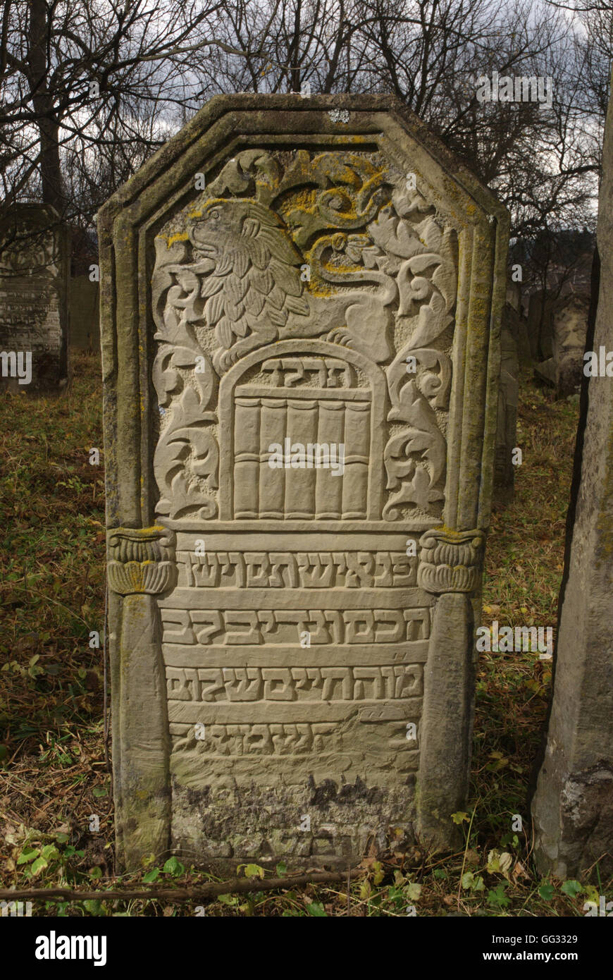 5514. 5514--Compulung Moldovese, Romania. Decorate lapide dall antico cimitero, dating 18-19 C. Foto Stock
