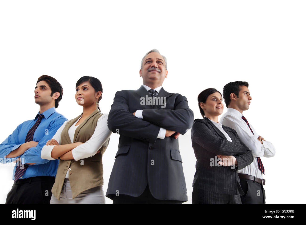 Fiducioso business group insieme permanente Foto Stock