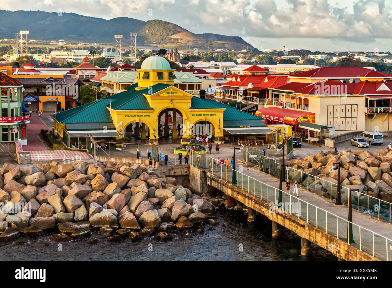Basseterre Harbour Saint Kitts West Indies Foto Stock