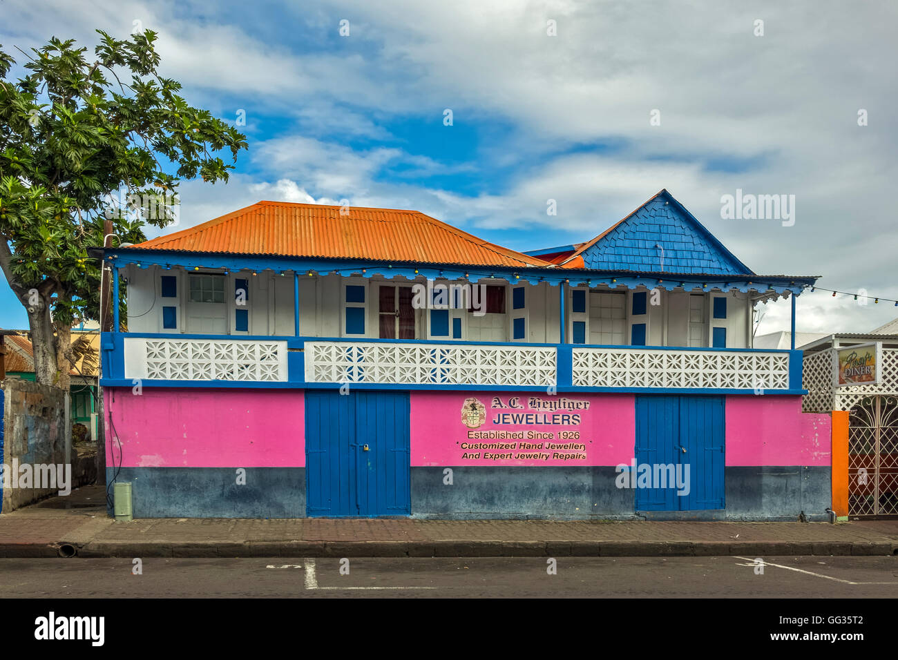 Una gioielleria in stile caraibico Basseterre St Kitts West Indies Foto Stock