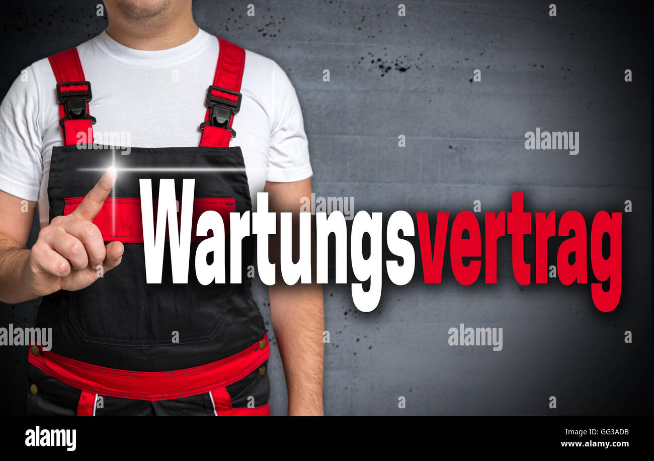 Wartungsvertrag (in tedesco contratto di manutenzione) il touchscreen è rappresentata dall'artigiano. Foto Stock