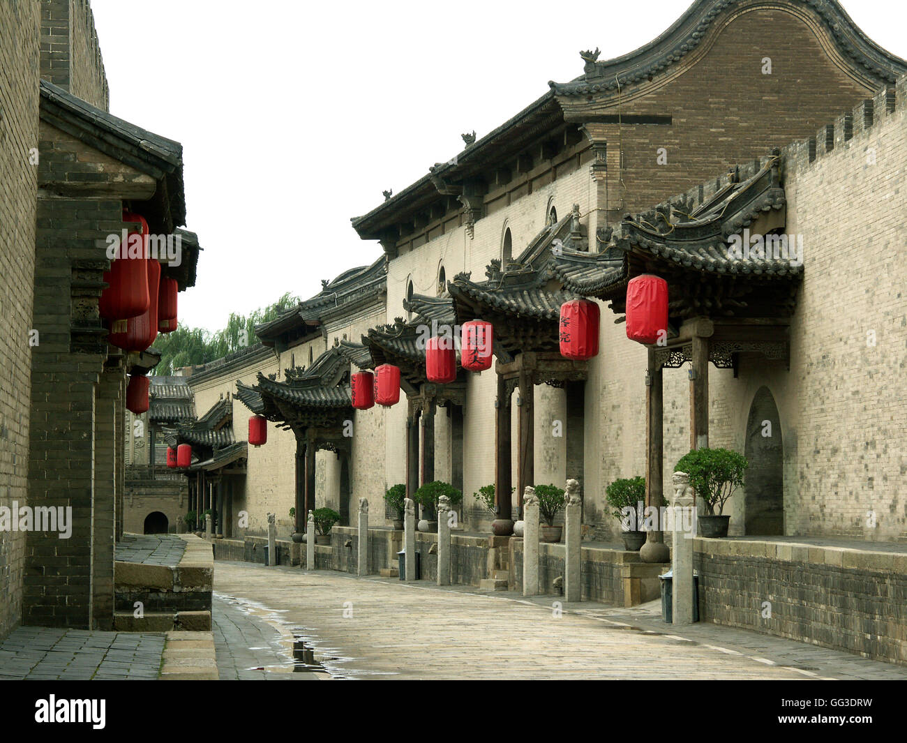 Shanxi case costruite nella parete del Chang Mansion di Yuci, - Cina. Foto Stock